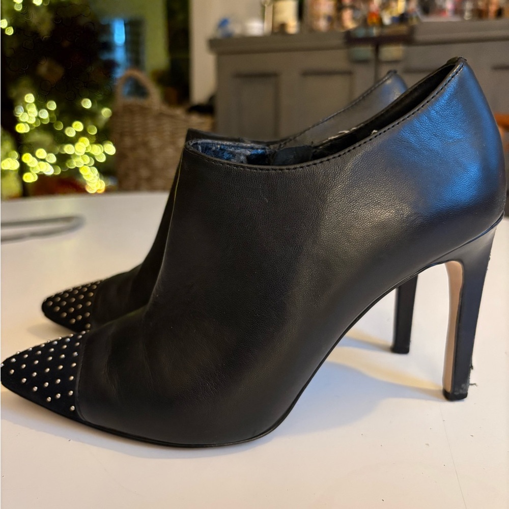 WHBM Black Studded Ankle Booties